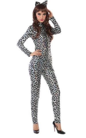 F1728 leopard cat bodysuit costume